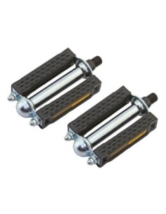 804 Block Pvc Pedals 1/2 Black/Chrome.